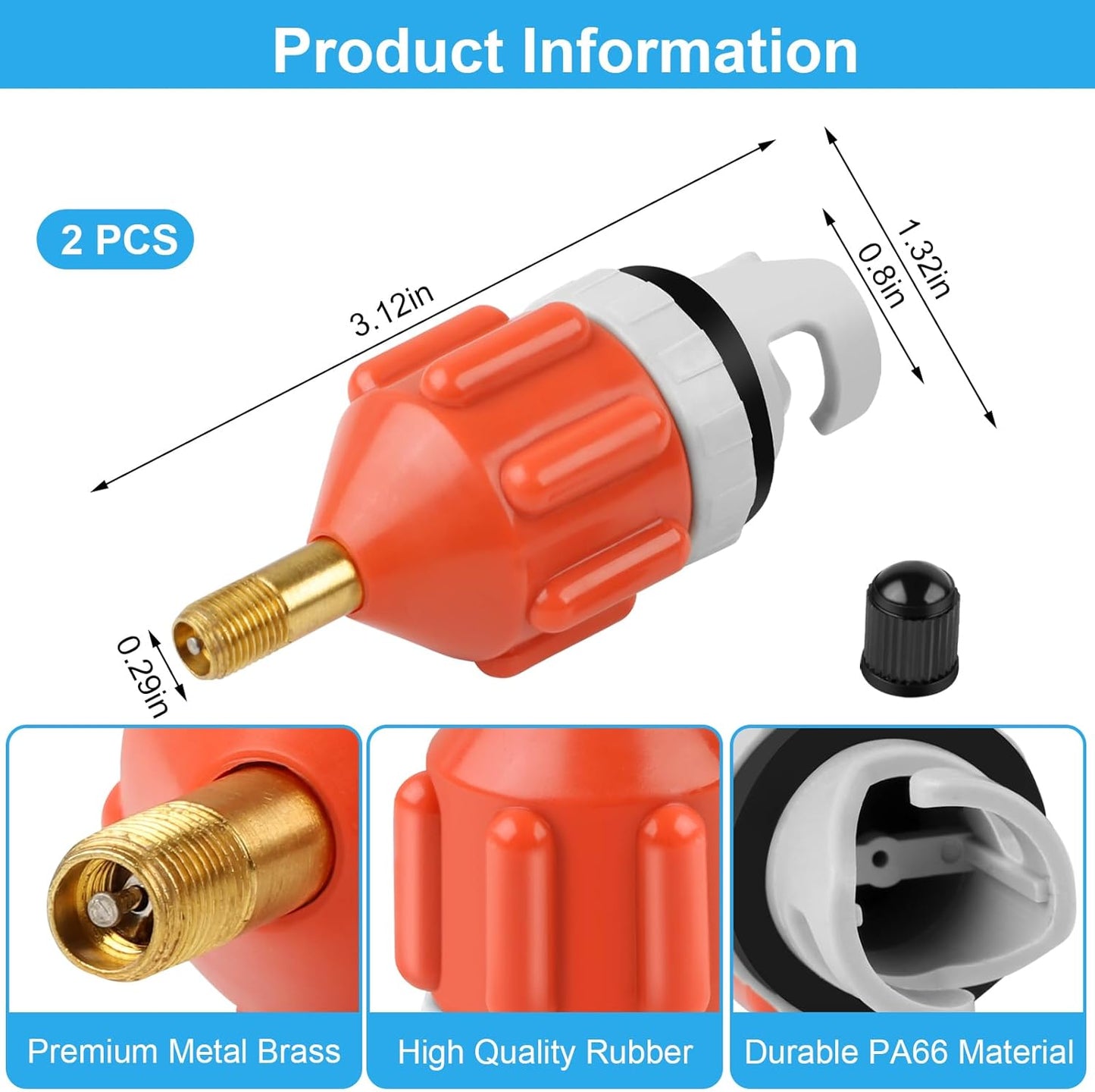 2Pcs Stand Up Paddle Board Pump Adapter