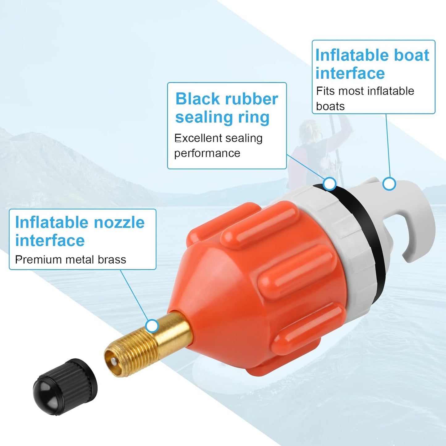2Pcs Stand Up Paddle Board Pump Adapter