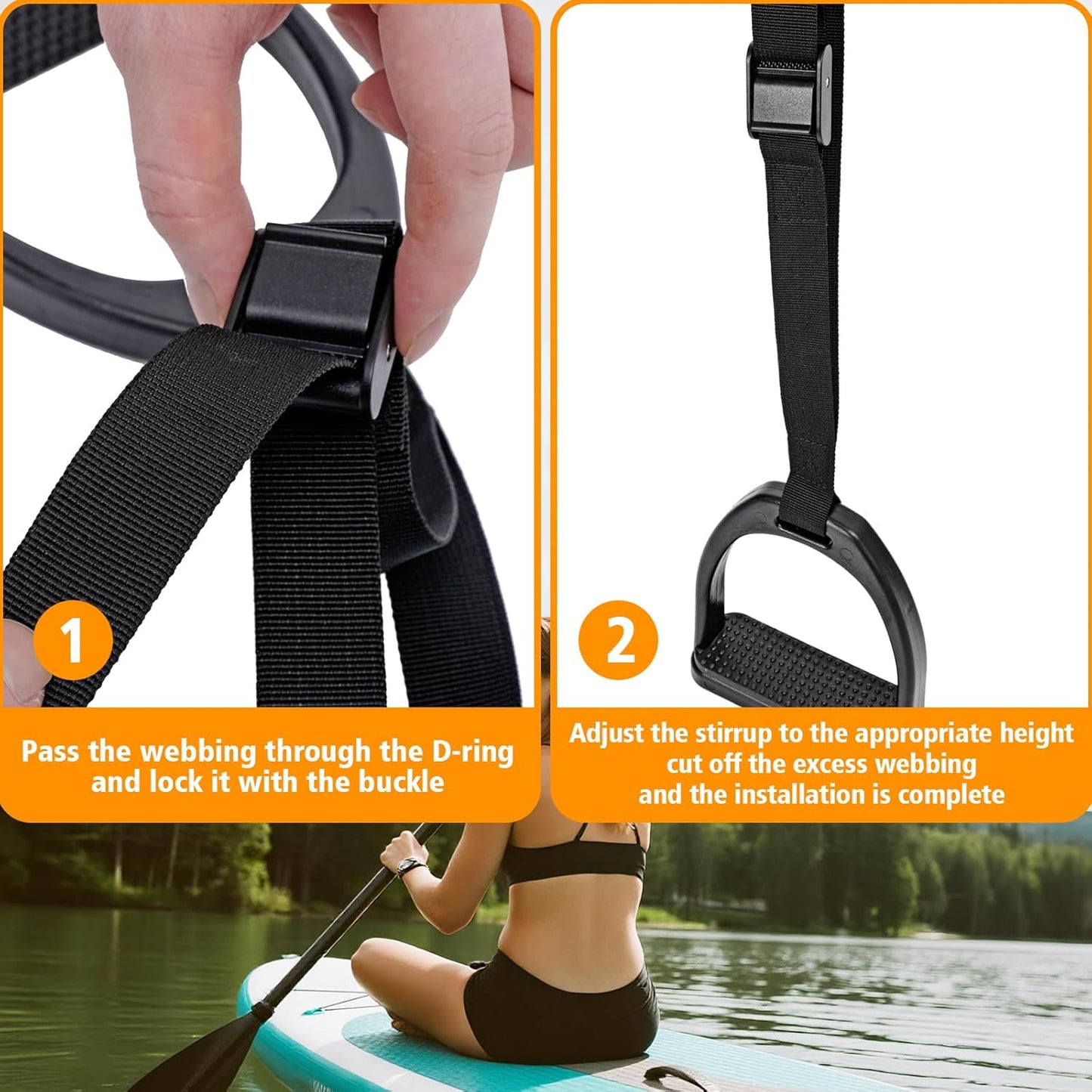 Self-Rescue Stirrup for Paddleboards – Easy Deck Re-Entry Strap | Must-Have Safety Accessory for SUP Paddlers