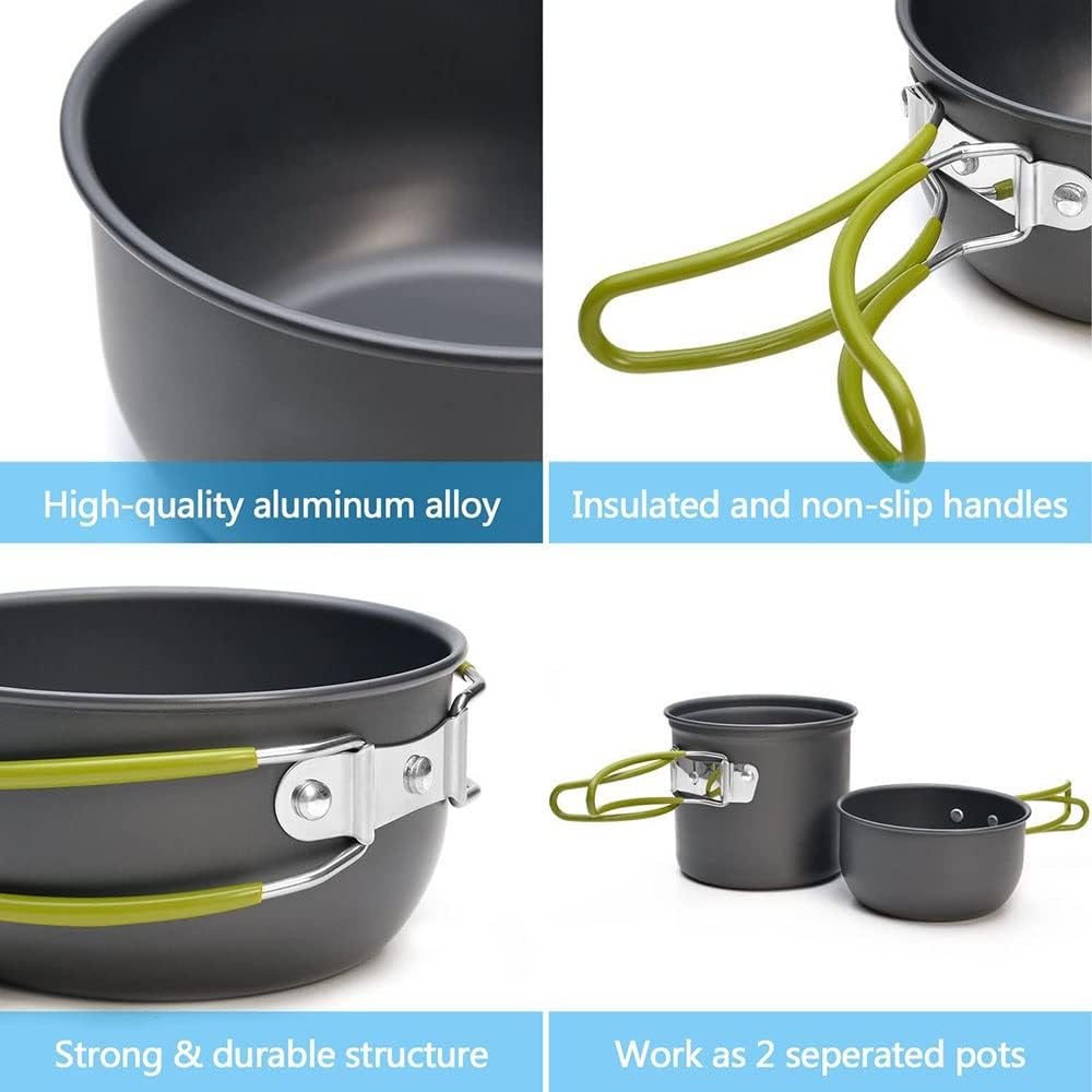 Camping Cookware Kit with Stove Outdoor Cooking Set